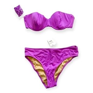 NWT J.Crew ‎ Convertible Top Bikini Set, Size 36C/L,